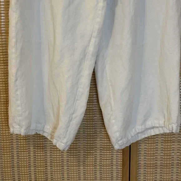 Lane Bryant Womens 22/24 Linen Blend Pants White Beach Coastal Resort Bohemian - Picture 3 of 10